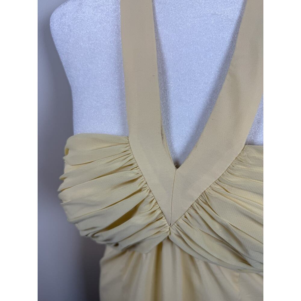 Jovani Women’s Size 12 Butter Yellow Formal Dress Gown Halter Long Classic Prom - Picture 8 of 15